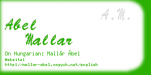 abel mallar business card